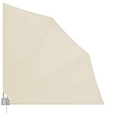 Detex Balkonfächer Sichtschutz inkl. Abdeckung 140x140cm Wetterfest UV-beständig Faltbar Terrasse Seitenmarkise Sonnenschutz Wandhalterung Beige