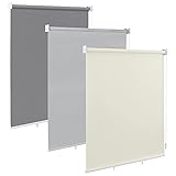 WOLTU Außenrollo Senkrechtmarkise Balkonrollo Outdoorrollo Sichtschutzrollo Wetterfest Sonnenschutz UV Schutz, Vertikal Sonnensegel Reflektierende Thermofunktion für Fenster & Türen, Beige 100x140 cm