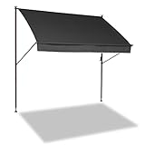 Angerer Freizeitmöbel GmbH Klemmmarkise Style - Markise für Sonnenschutz - Montage ohne Bohren und Dübeln - ideale Balkonmarkise für Mietwohnungen (Dunkelgrau, 400 cm)