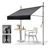 Klemmmarkise Markise Balkon (150 cm x 125 cm) Anthrazit mit...