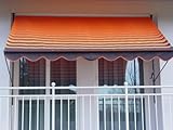 Angerer Freizeitmöbel GmbH Klemmmarkise Exklusiv - Markise für Sonnenschutz - Montage ohne Bohren und Dübeln - ideale Balkonmarkise für Mietwohnungen (Orange-Braun, 350 cm)